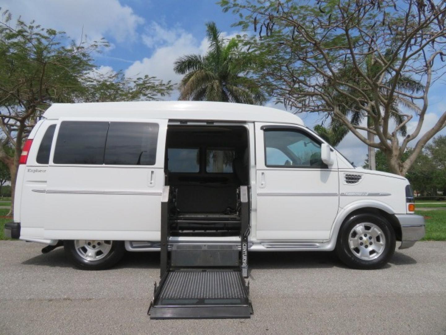 2010 White /Gray Chevrolet Express (1GNUGCD48A1) , located at 4301 Oak Circle #19, Boca Raton, FL, 33431, (954) 561-2499, 26.388861, -80.084038 - You are looking at a Gorgeous 2010 Chevy Express Handicap Wheelchair Conversion Van Explorer Limited SE with 31K Original Miles, Braun Century 750lb Side Entry Wheelchair lift, Tie Down System in the Floor, Rear Entertainment with Flat Screen TV/DVD, Leather Interior, Rear Power Folding Bench Seat/b - Photo#0